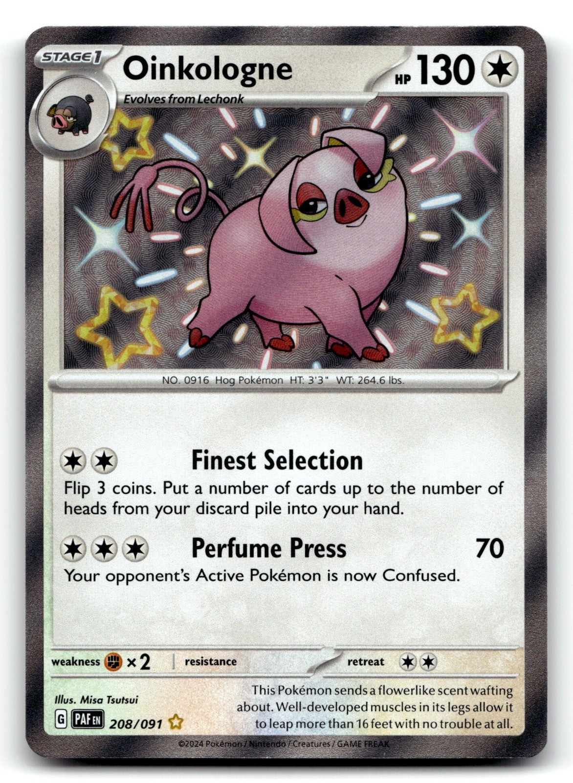 Oinkologne Holo Shiny Rare SV: Paldean Fates 208/091 NM