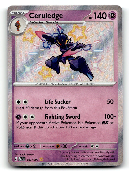 Ceruledge Holo Shiny Rare SV: Paldean Fates 162/091 NM