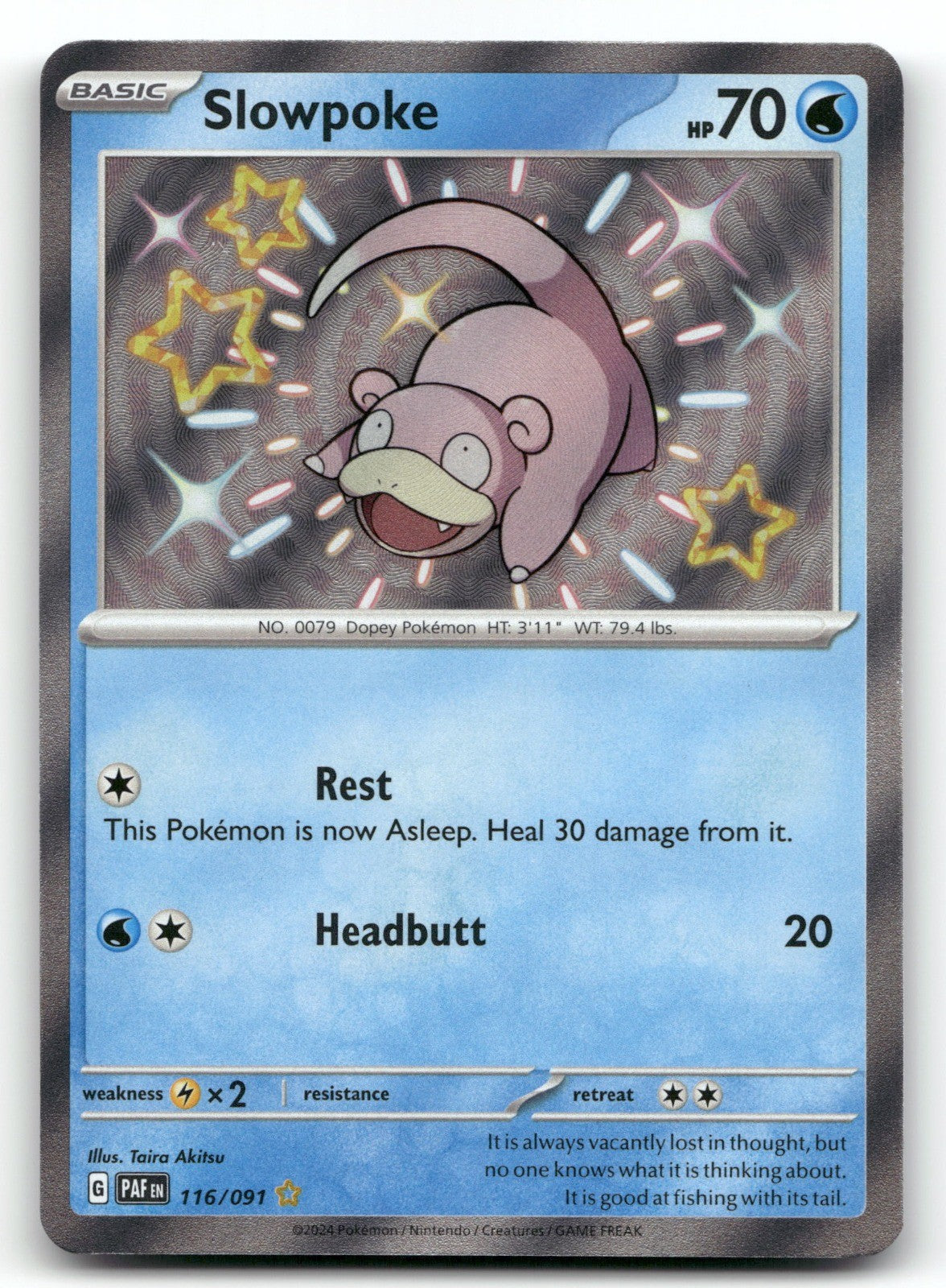 Slowpoke Holo Shiny Rare SV: Paldean Fates 116/091 NM