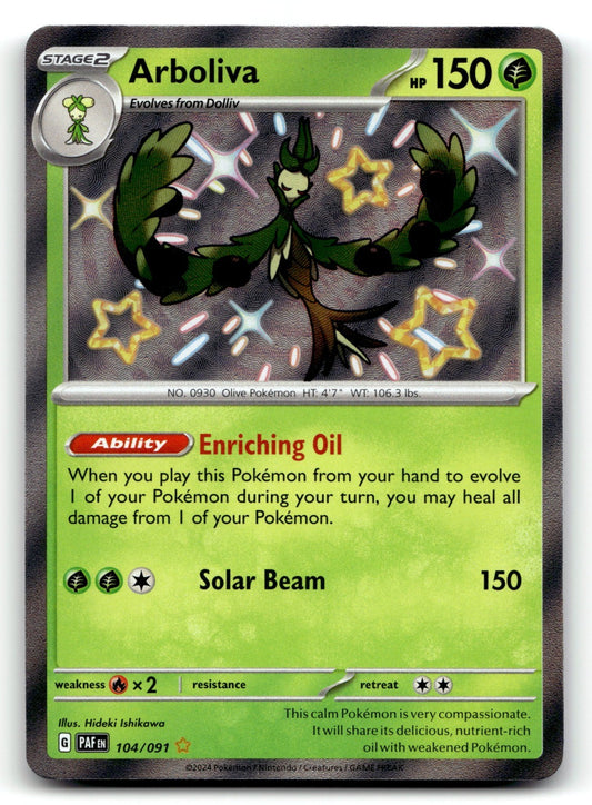 Arboliva Holo Shiny Rare SV: Paldean Fates 104/091 NM