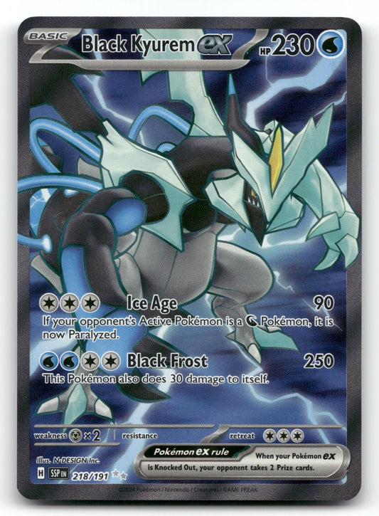 Black Kyurem ex Holo Ultra Rare SV08: Surging Sparks 218/191 NM