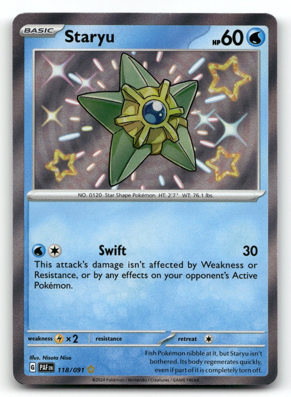 Staryu Holo Shiny Rare SV: Paldean Fates 118/091 NM