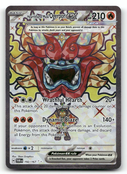 Hearthflame Mask Ogerpon ex Holo Ultra Rare SV06: Twilight Masquerade 192/167 NM