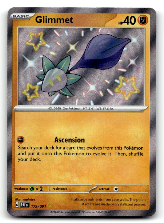 Glimmet Holo Shiny Rare SV: Paldean Fates 179/091 NM