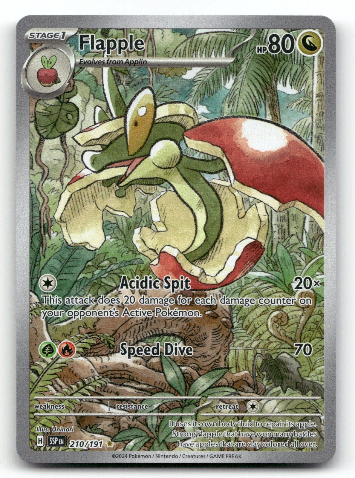 Flapple Holo Illustration Rare SV08: Surging Sparks 210/191 NM
