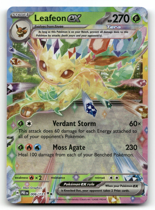 Leafeon ex Holo Double Rare SV: Prismatic Evolutions 006/131 NM