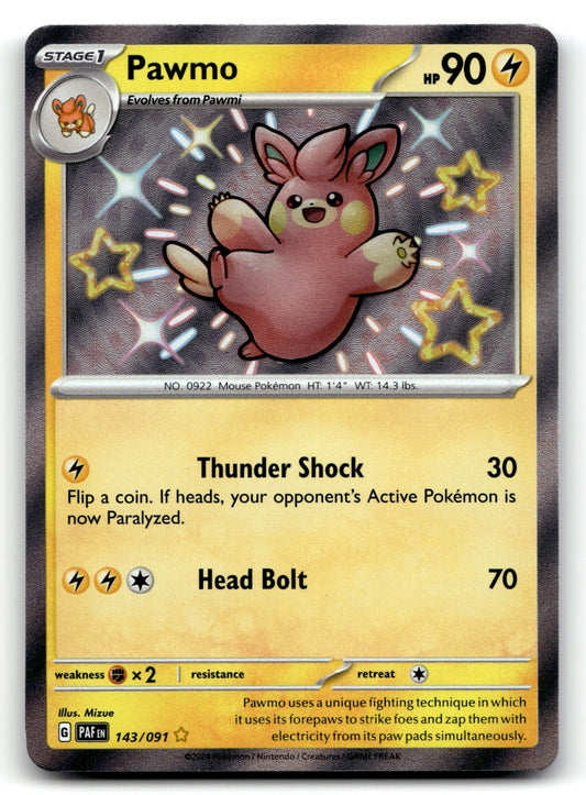 Pawmo Holo Shiny Rare SV: Paldean Fates 143/091 NM